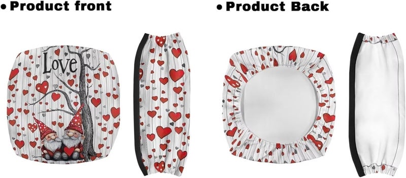 LedBack Love Hearts Gnome Universal Rollator Walker Seat and Backrest Covers Rollator Cover Walker Accessories Sets for Seniors Durable Underseat Pouch Tote for Valentines Day - Image 2
